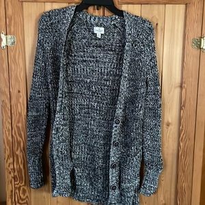 Black and White Knit Cardigan
